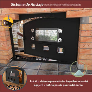 Puerta para horno de barro a leña XL versión grande - Imagen 3