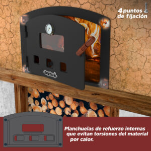 Puerta para horno de barro a leña XL versión grande - Imagen 4