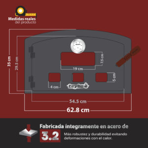 Puerta para horno de barro a leña XL versión grande - Imagen 5